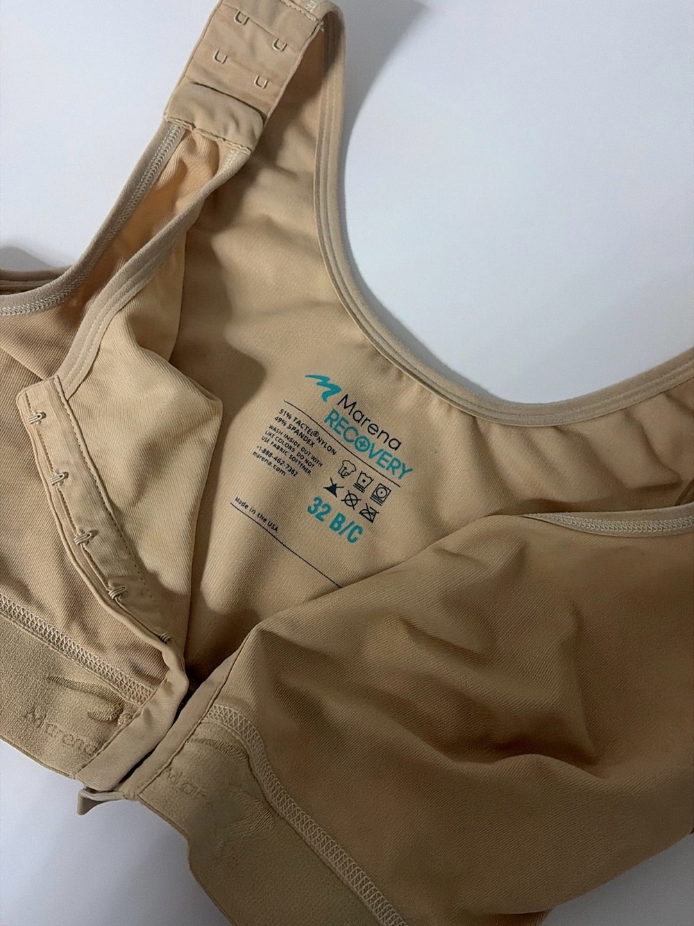 Marena Front-Closure Post-Surgery Compression Bra In Nude View 3